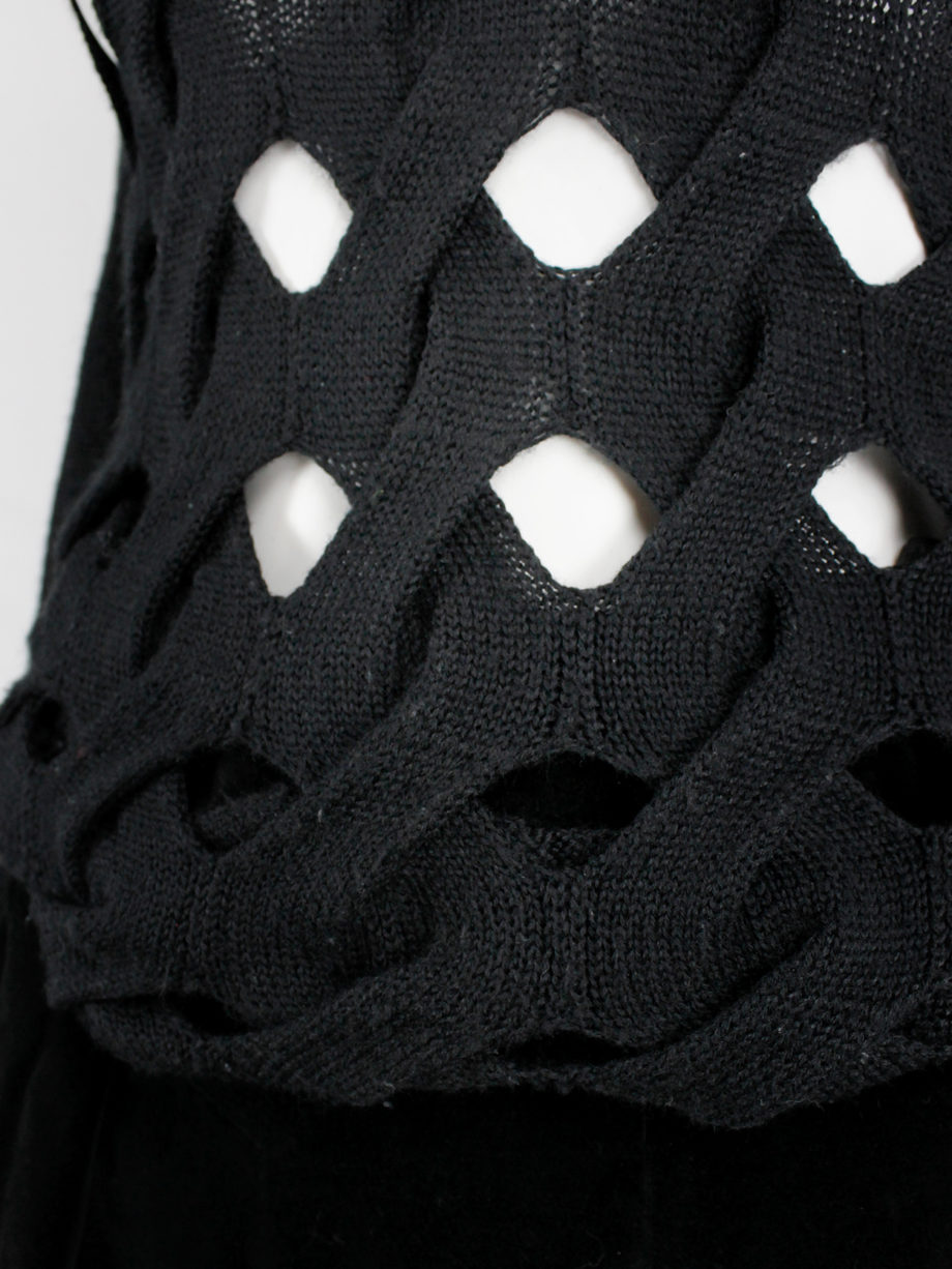 vintage Comme des Garcons black woven jumper with holes AD 2002 (10)
