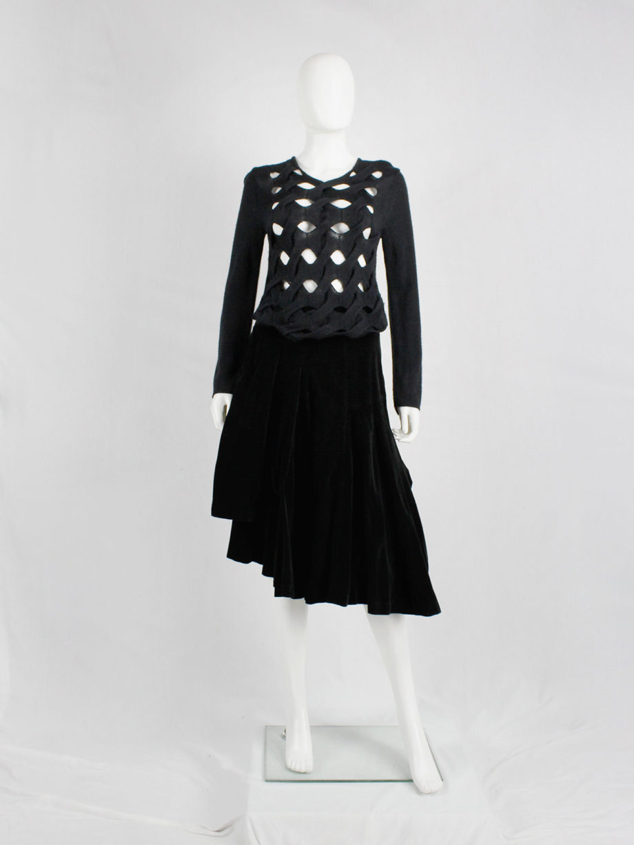 vintage Comme des Garcons black woven jumper with holes AD 2002 (11)