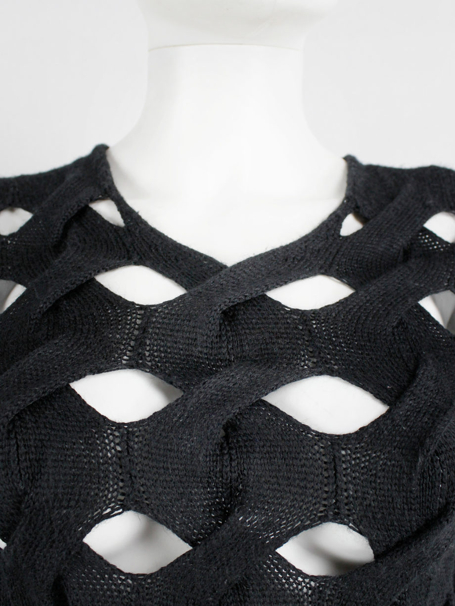 vintage Comme des Garcons black woven jumper with holes AD 2002 (9)