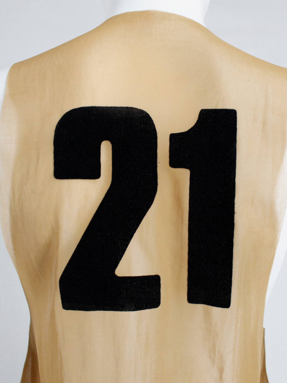 vintageVandevorst beige sheer top with black felt back number 21 spring 2001 (9)