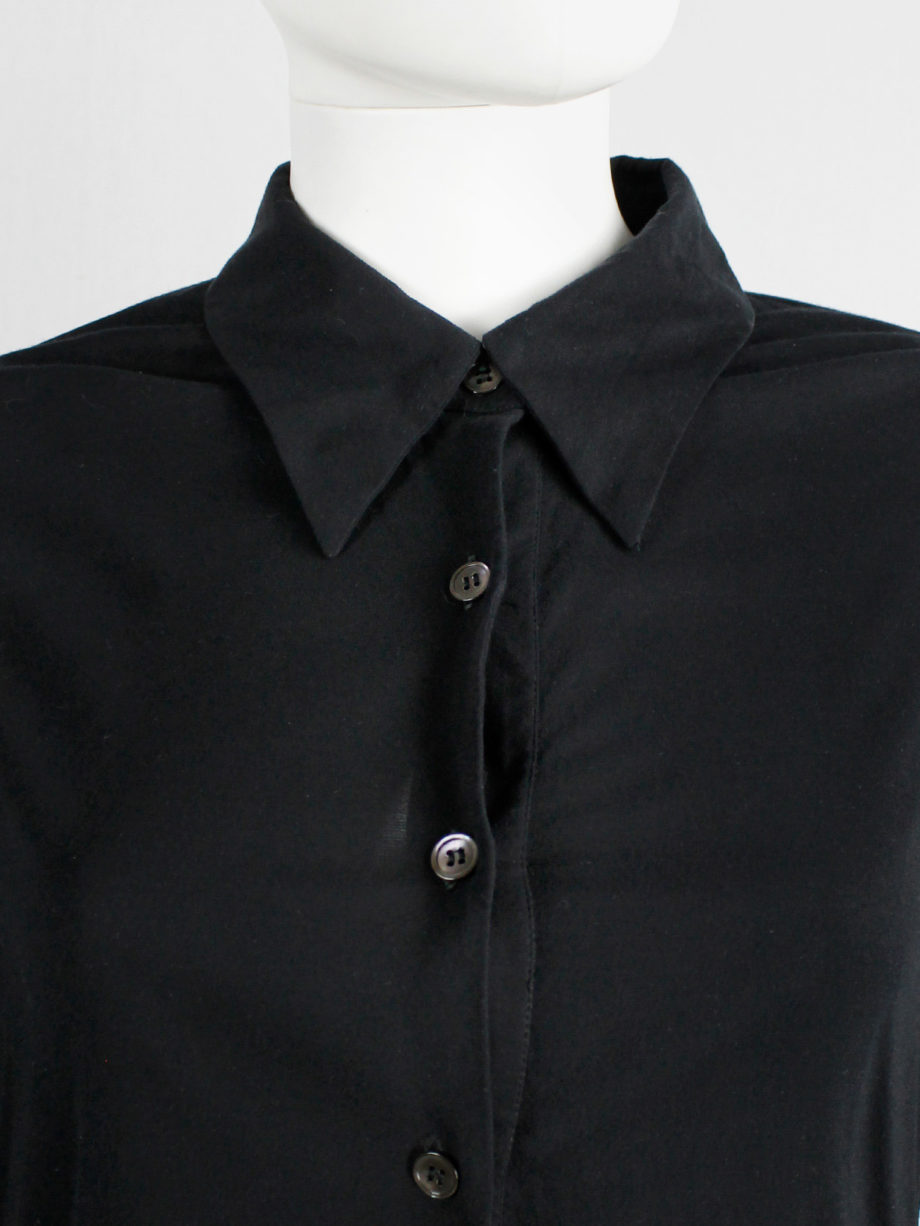 Ann Demeulemeester black shirtdress with drape at the hip (10)