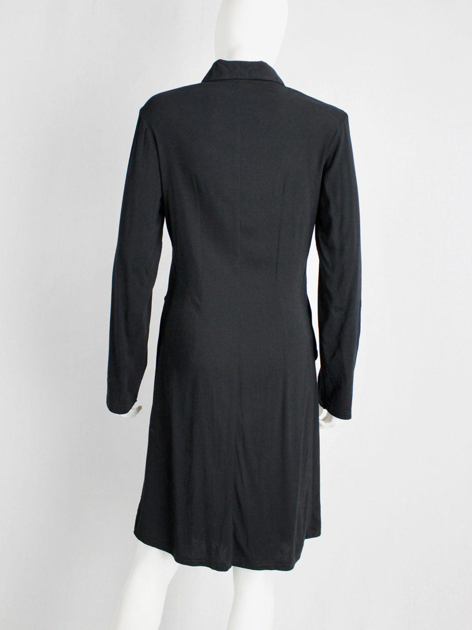 Ann Demeulemeester black shirtdress with drape at the hip (2)