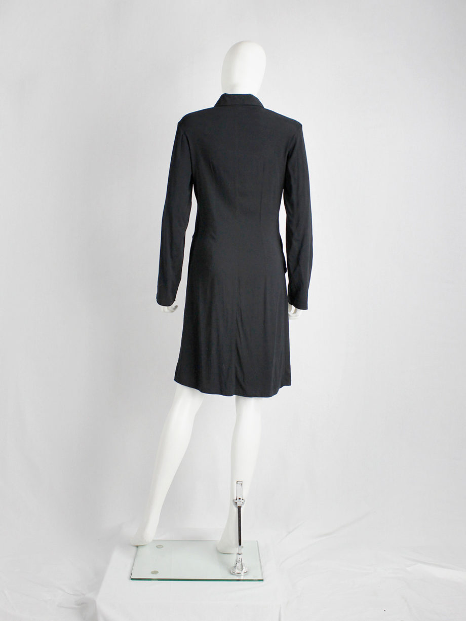 Ann Demeulemeester black shirtdress with drape at the hip (3)