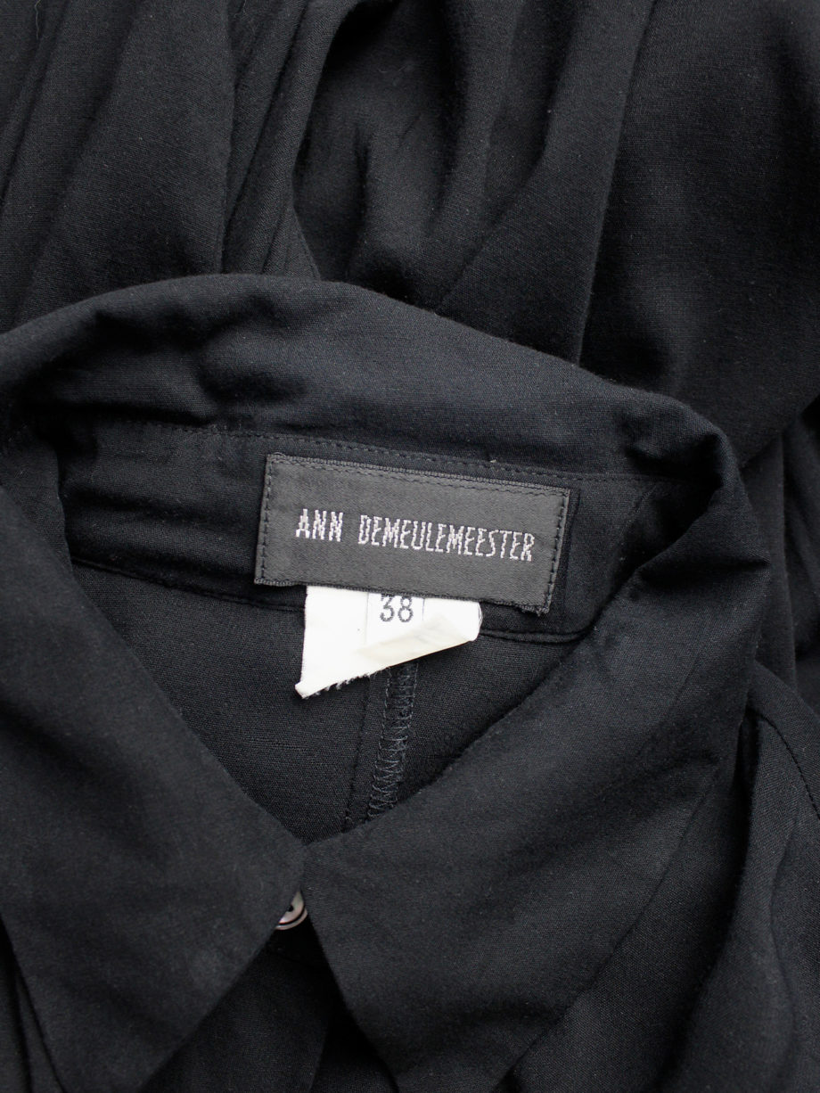 Ann Demeulemeester black shirtdress with drape at the hip (6)