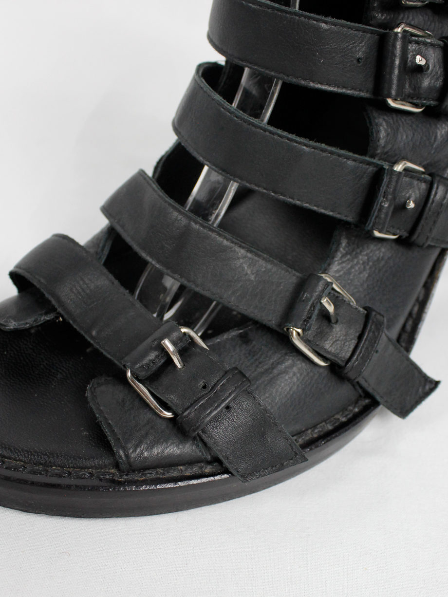 Ann Demeulemeester black wedge sandals with buckle belts Spring 2010 (11)