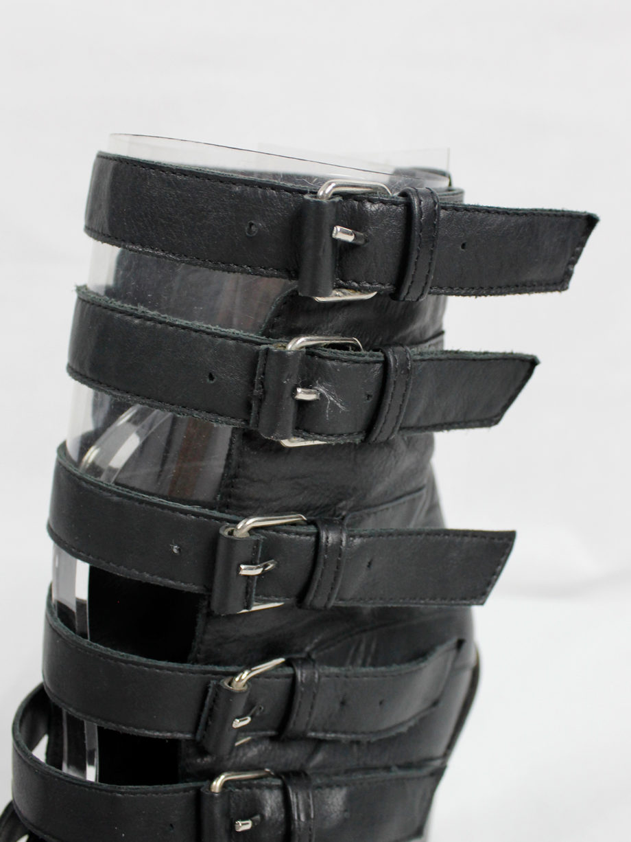 Ann Demeulemeester black wedge sandals with buckle belts Spring 2010 (12)