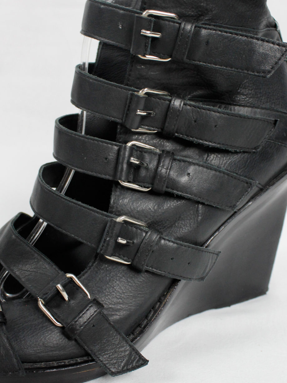 Ann Demeulemeester black wedge sandals with buckle belts Spring 2010 (13)