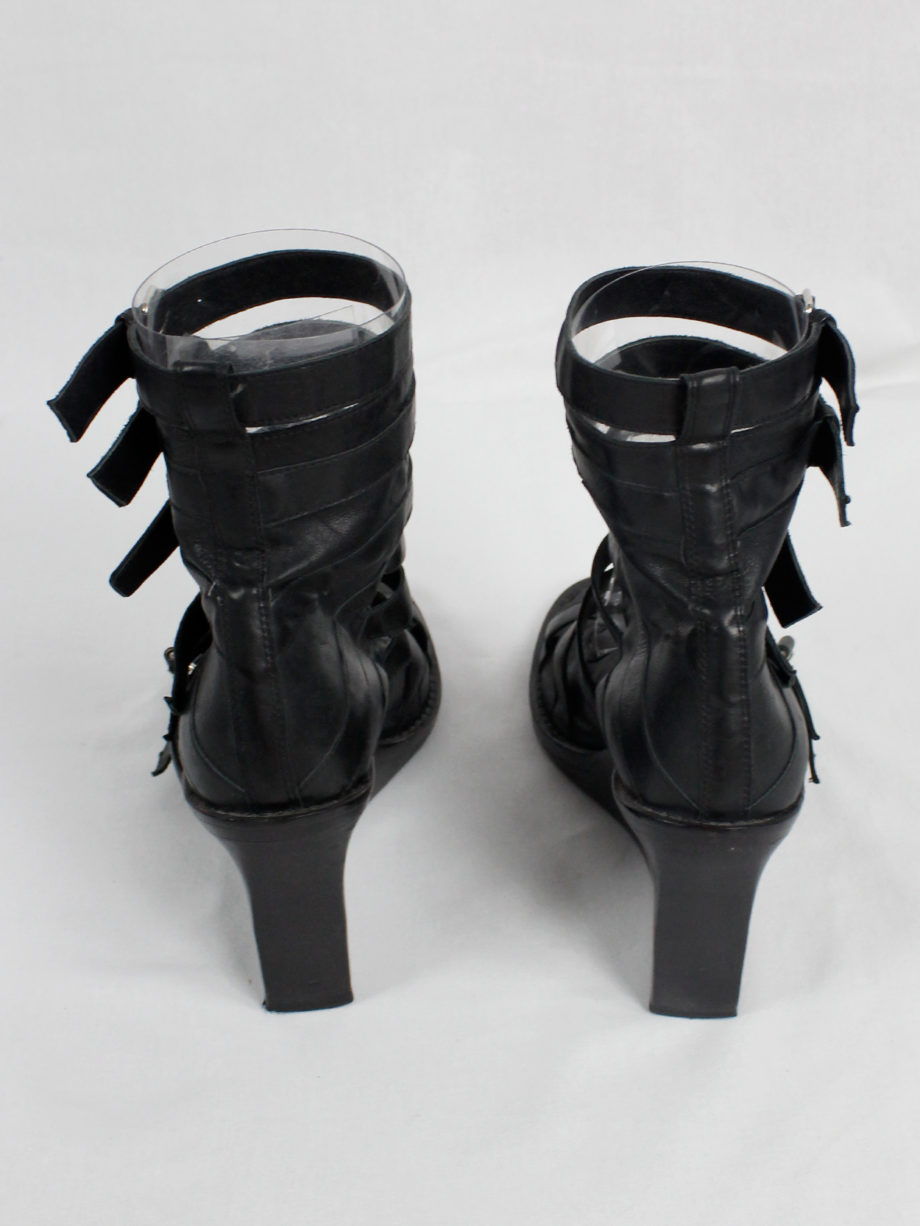 Ann Demeulemeester black wedge sandals with buckle belts Spring 2010 (19)