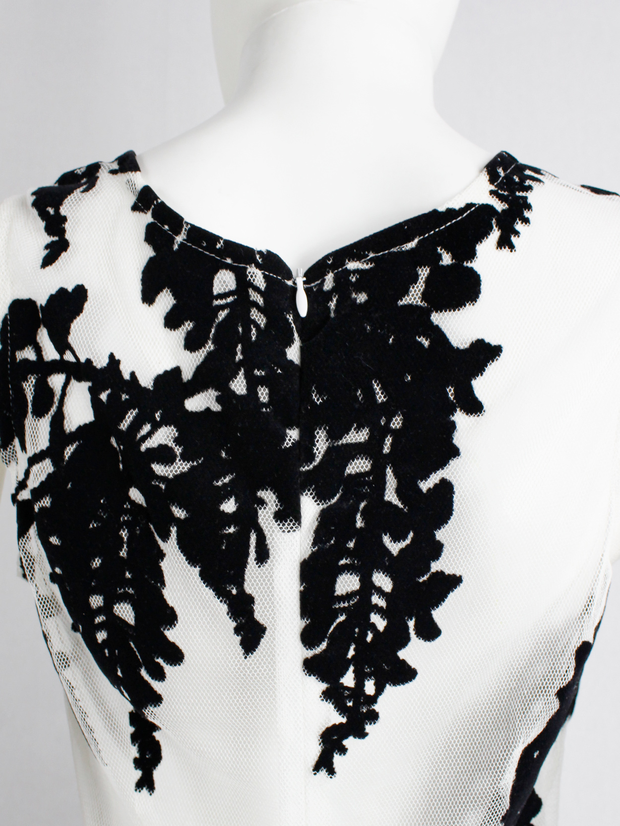 Ann Demeulemeester // Beige & Black Layered Mesh Skirt – VSP