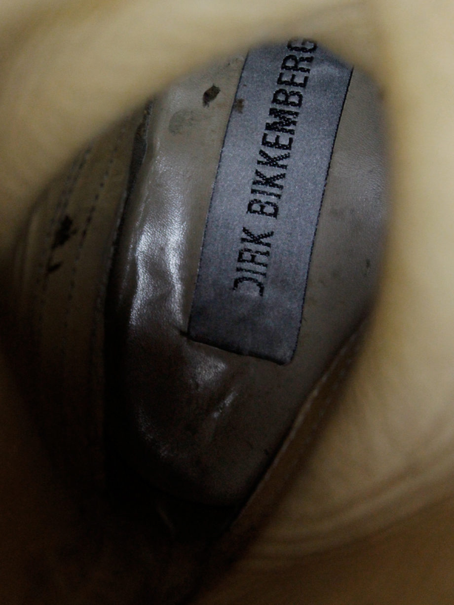 Dirk Bikkembergs black knee-length boots with metal slit heel and metal pulls 1990s 90s (24)