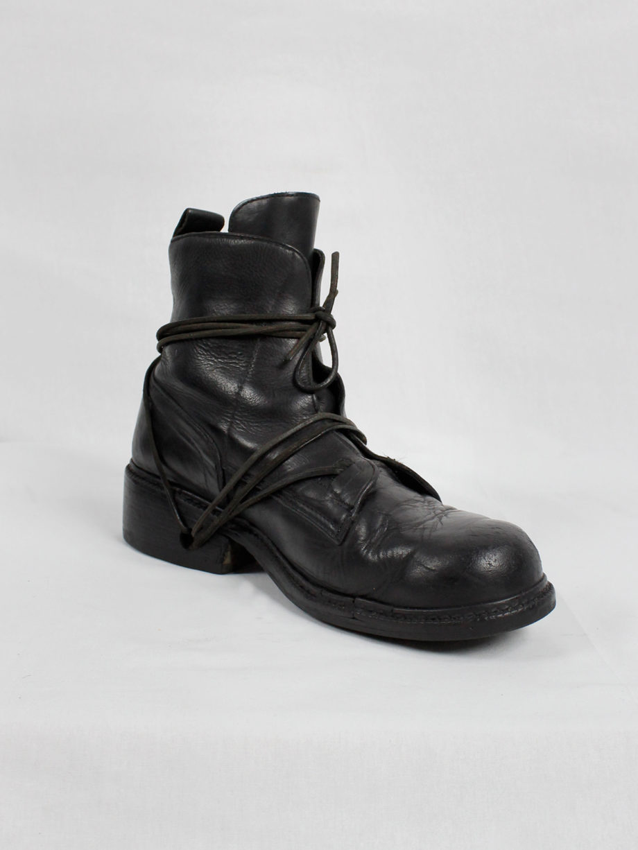 Dirk Bikkembergs black tall boots with laces through the soles 1990s 90s (10)
