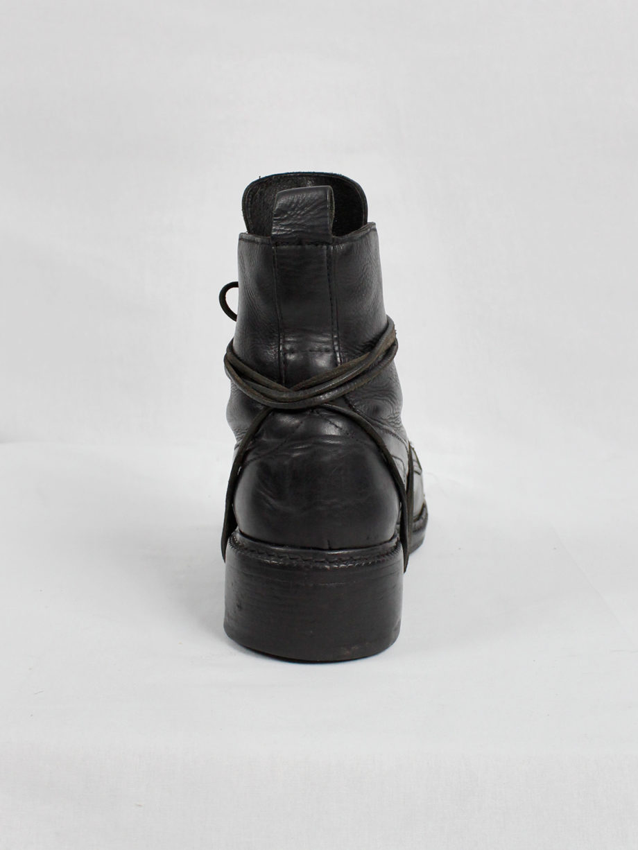 Dirk Bikkembergs black tall boots with laces through the soles 1990s 90s (13)