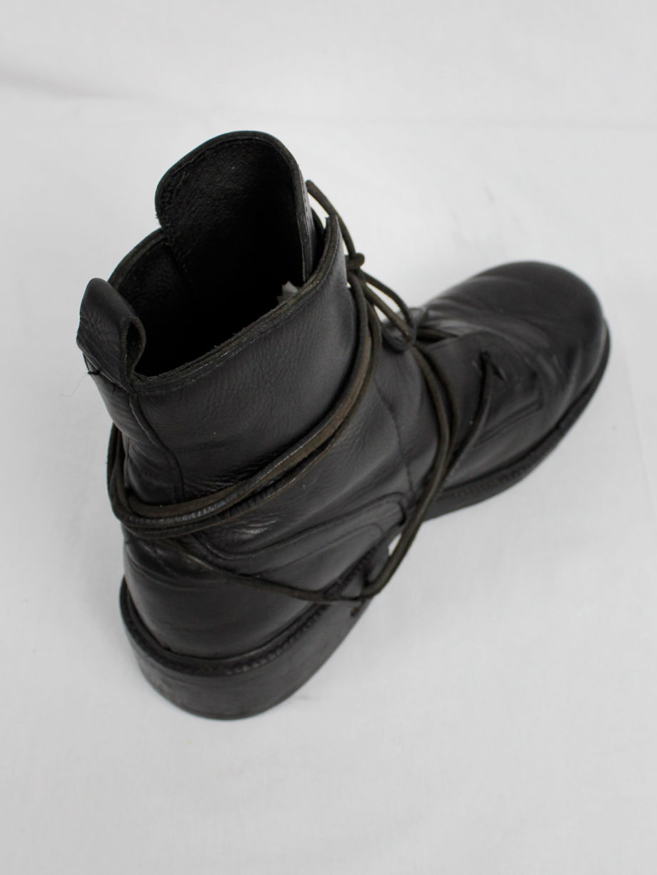 Dirk Bikkembergs black tall boots with laces through the soles 1990s 90s (16)