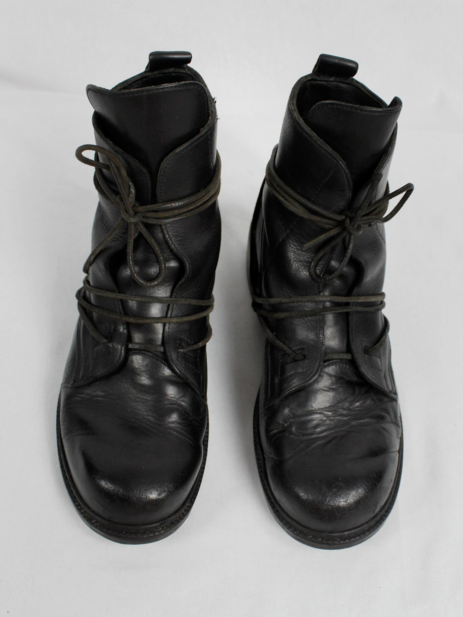 Dirk Bikkembergs black tall boots with laces through the soles 1990s 90s (17)