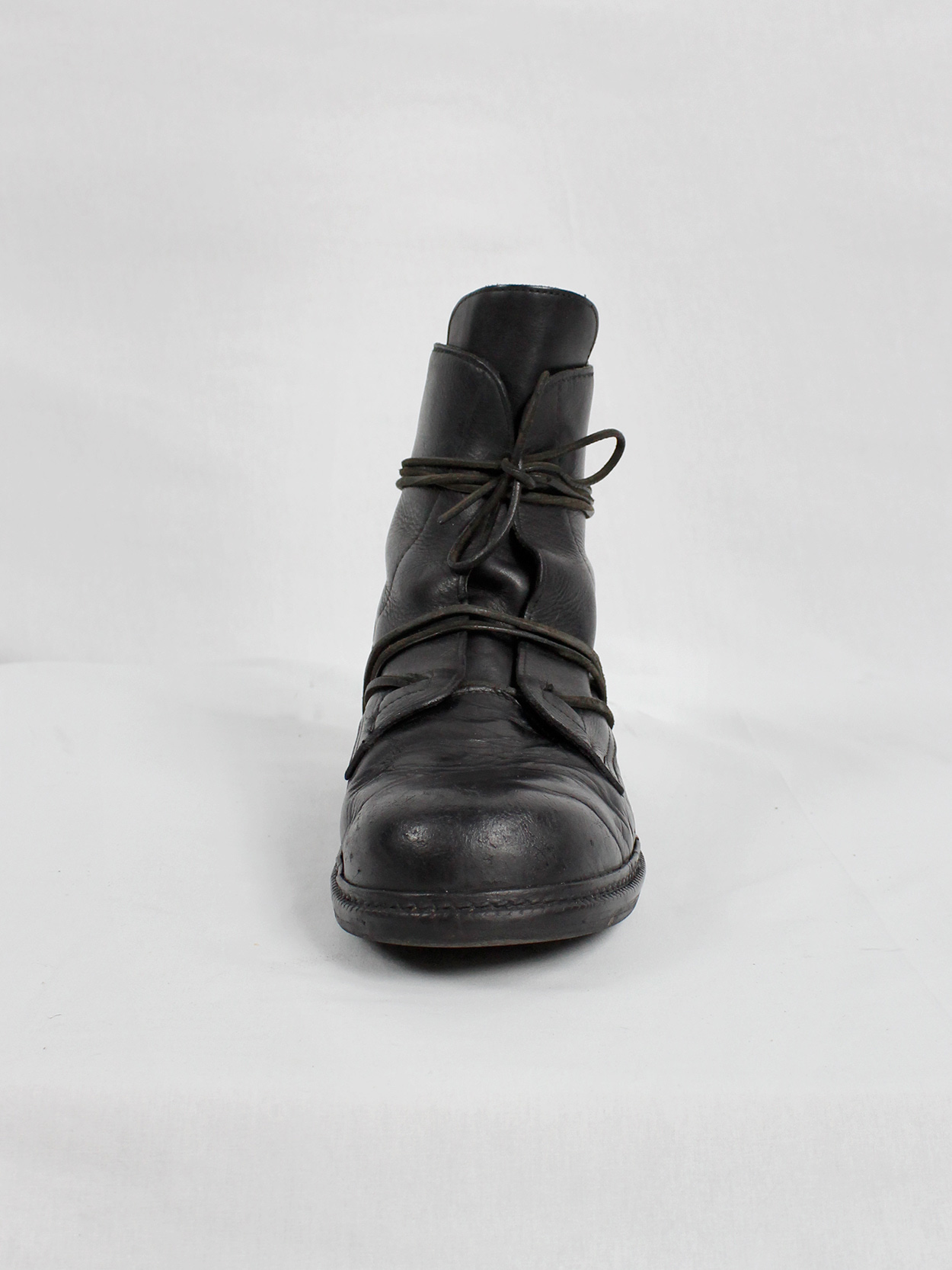 Dirk Bikkembergs black tall boots with laces through the soles 1990s 90s (9)
