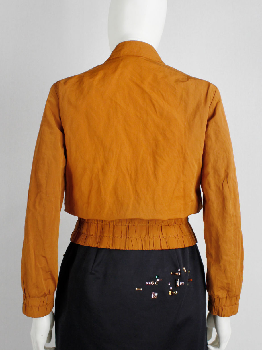 Dries Van Noten orange bomber jacket with gemstones and metal plating spring 2008 (13)