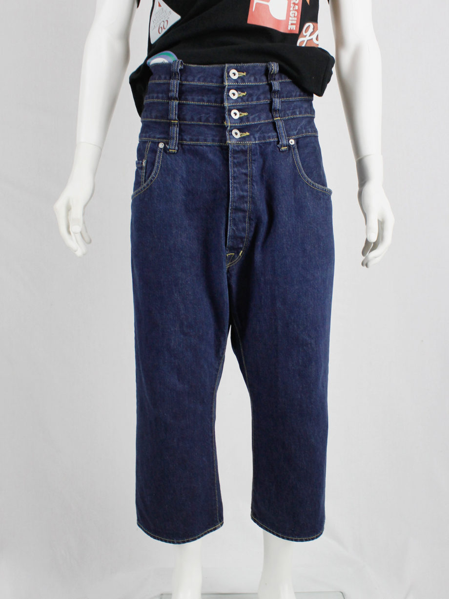 Ganryu denim trousers with quadruple waistband and dropped crotch — AD 2012 (9)