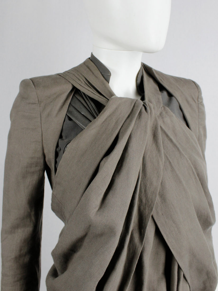 Haider Ackermann beige jacket with draping cut outs and cargo pocket spring 2010 (1)