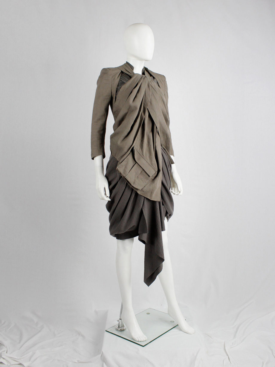 Haider Ackermann beige jacket with draping cut outs and cargo pocket spring 2010 (19)