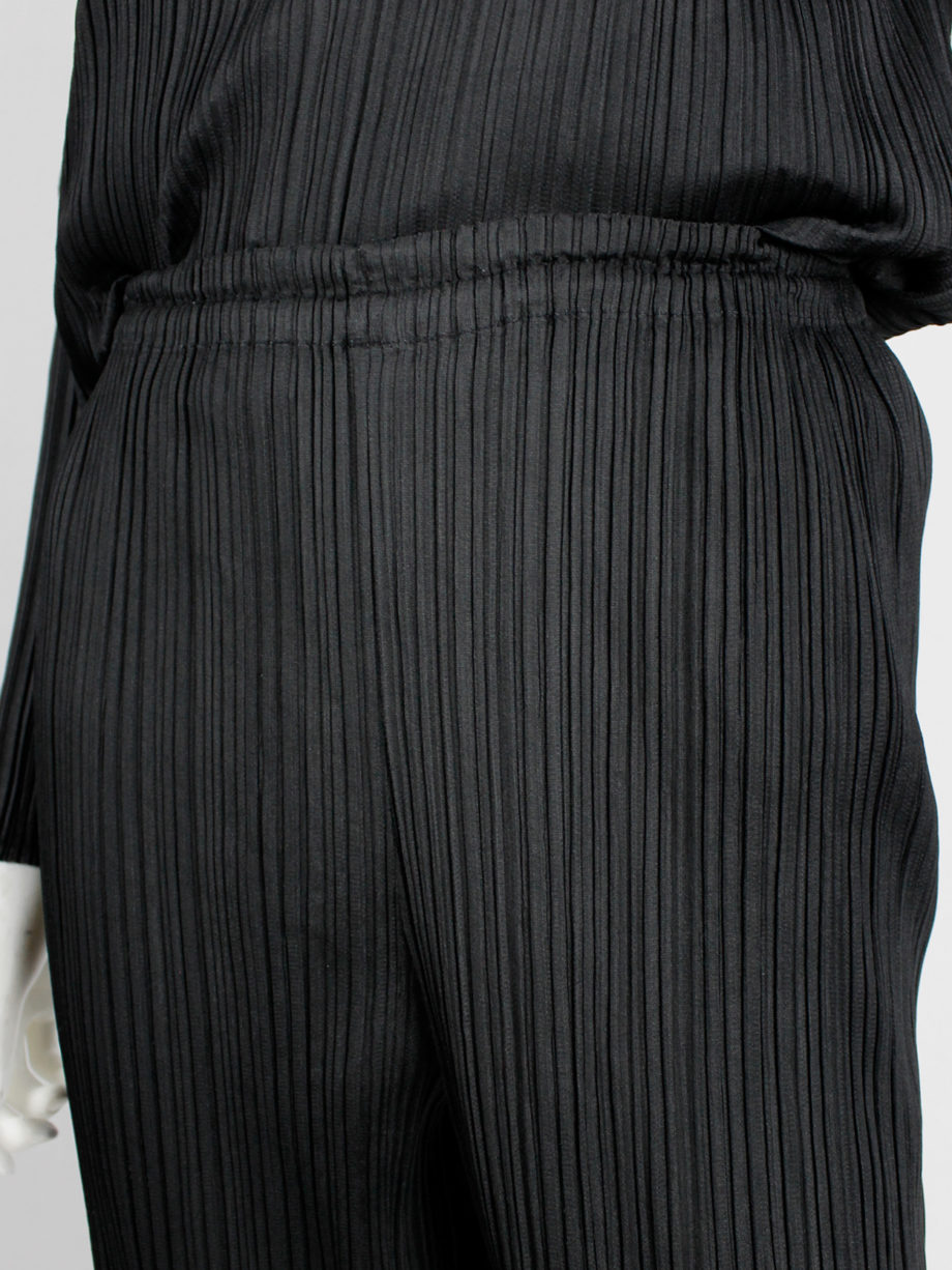 Issey Miyake Pleats Please black pleated trousers with cigarette legs (2)