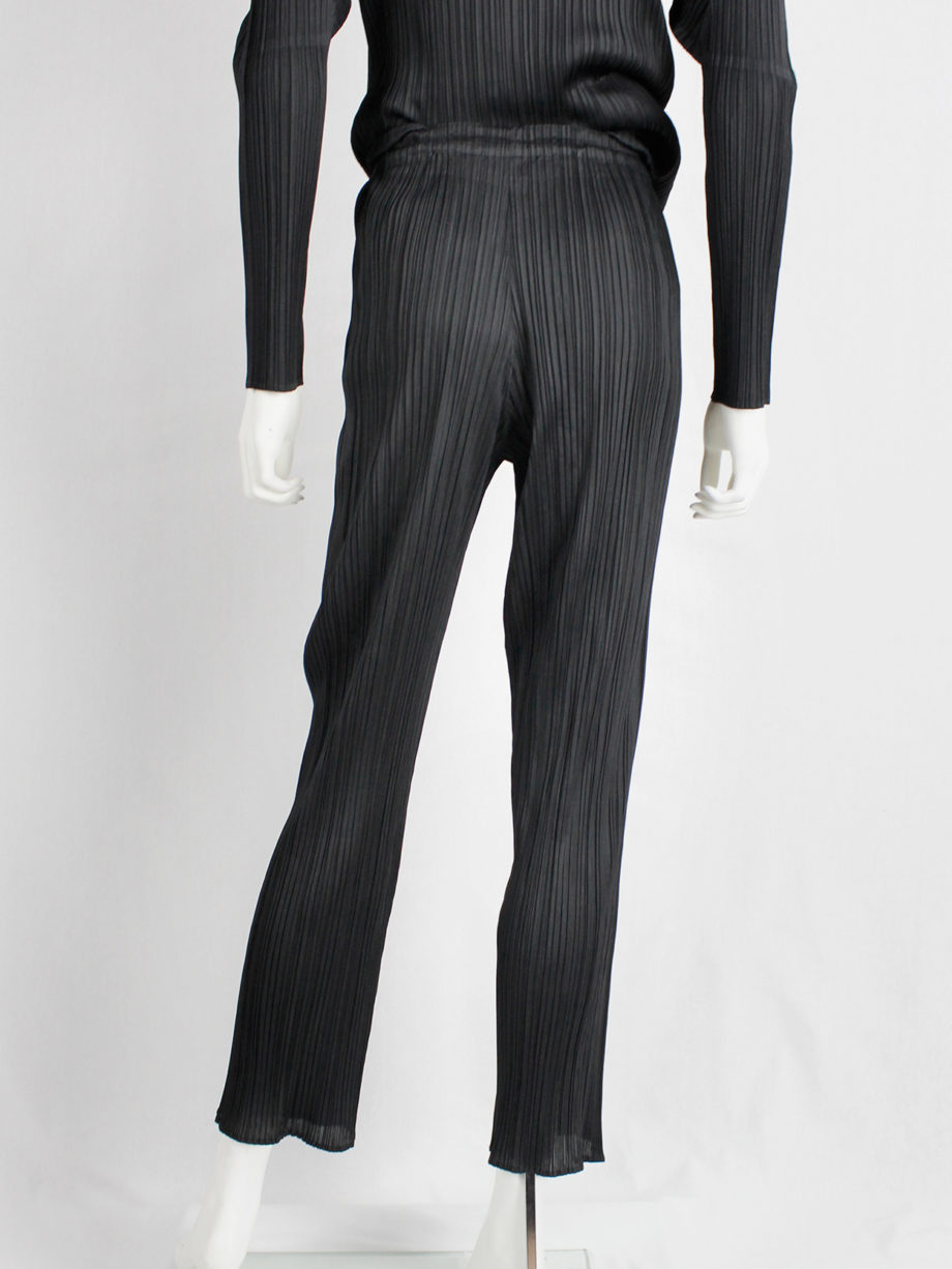Issey Miyake Pleats Please black pleated trousers with cigarette legs (8)