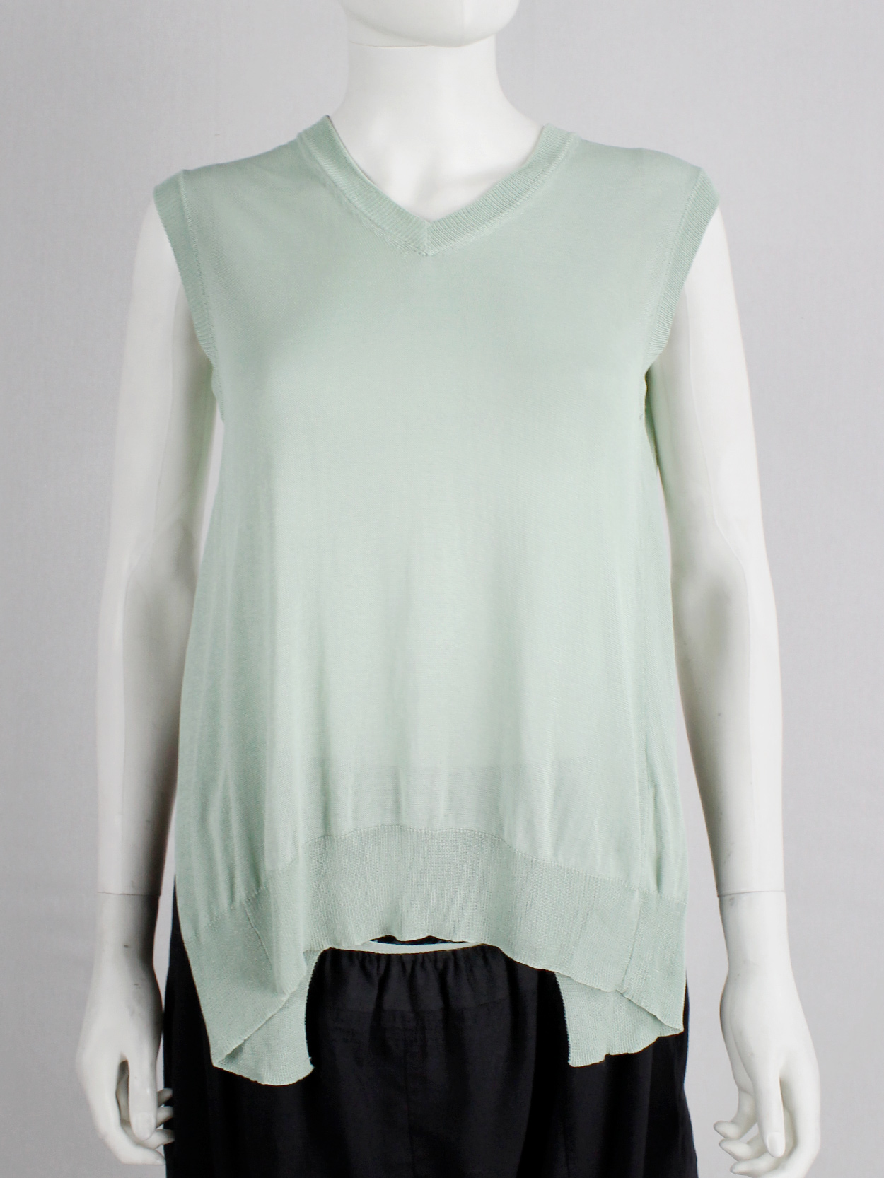 Maison Martin Margiela mint green backless top draped on the front of ...