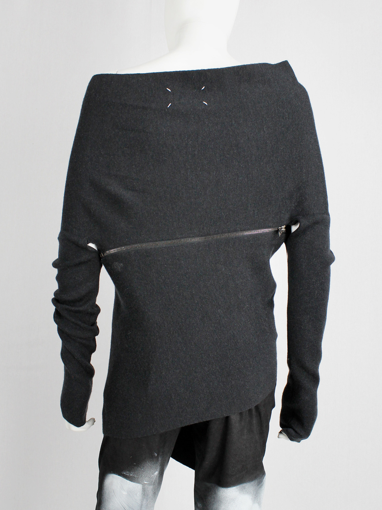 Maison Martin Margiela 1 dark grey jumper with spiral zippers fall 2012 (10)