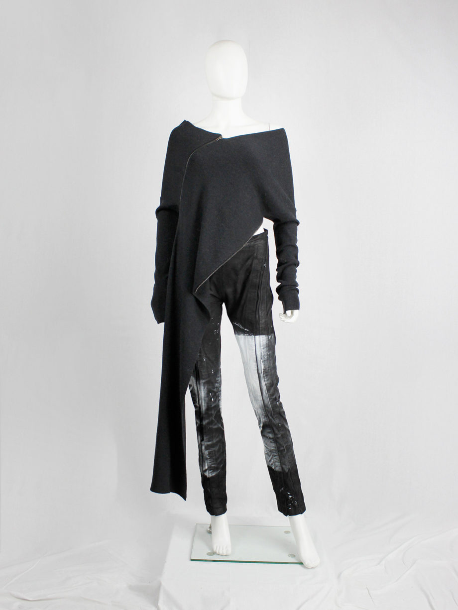 Maison Martin Margiela 1 dark grey jumper with spiral zippers fall 2012 (12)