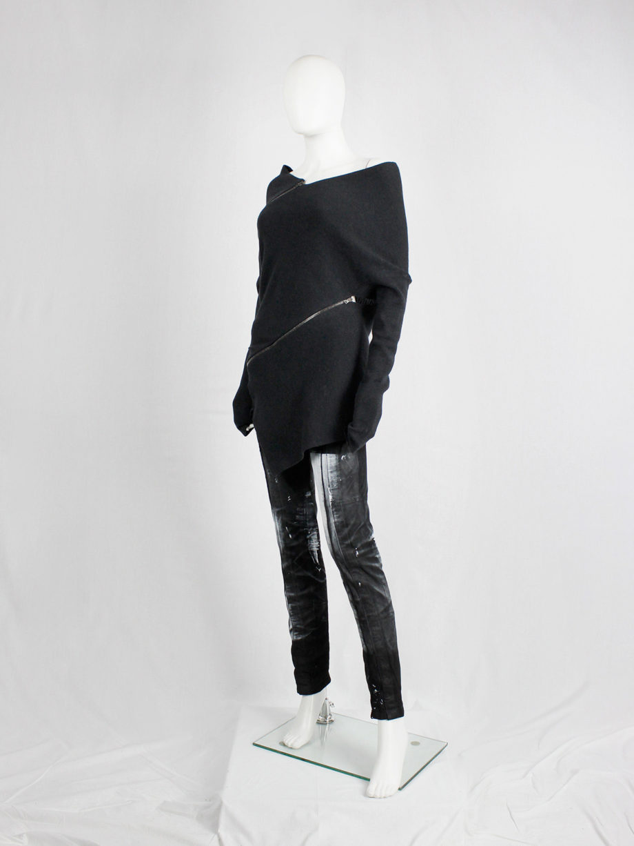 Maison Martin Margiela 1 dark grey jumper with spiral zippers fall 2012 (7)