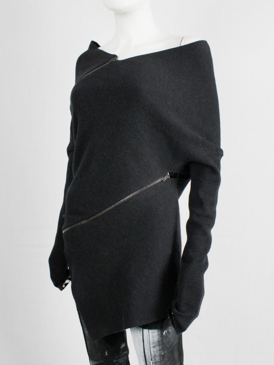 Maison Martin Margiela 1 dark grey jumper with spiral zippers fall 2012 (8)