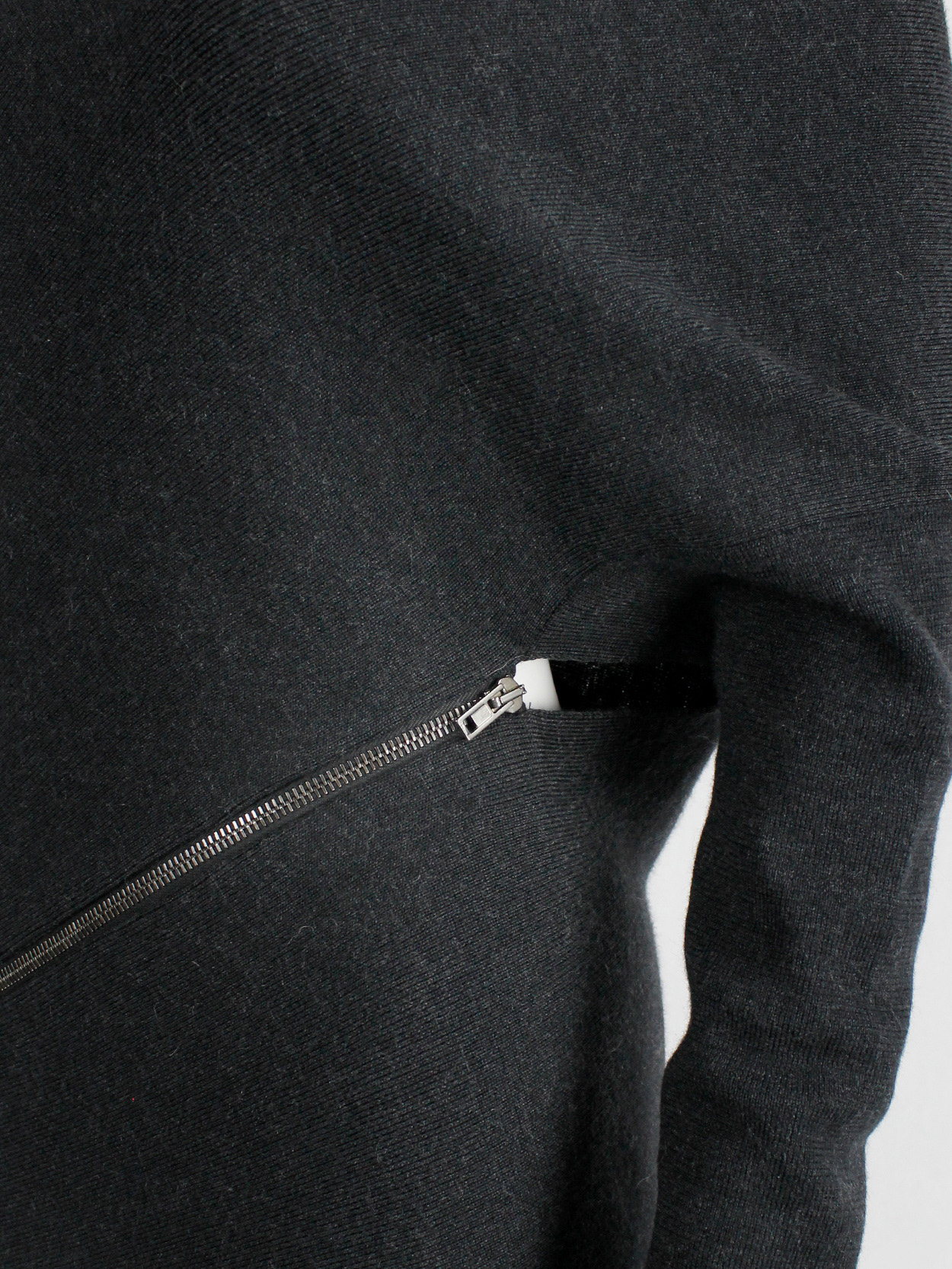 Maison Martin Margiela 1 dark grey jumper with spiral zippers fall 2012 (9)