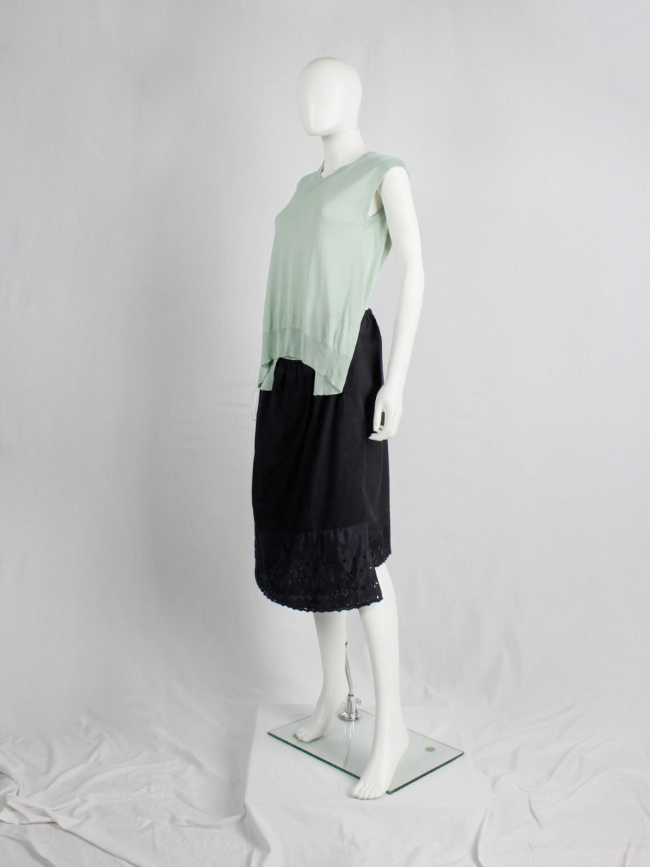 Maison Martin Margiela mint green backless top draped on the front of the body spring 2004 (11)