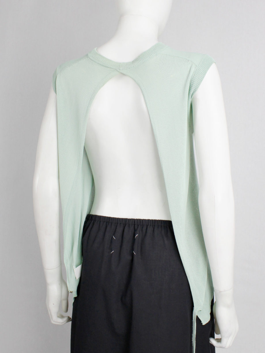 Maison Martin Margiela mint green backless top draped on the front of the body spring 2004 (17)
