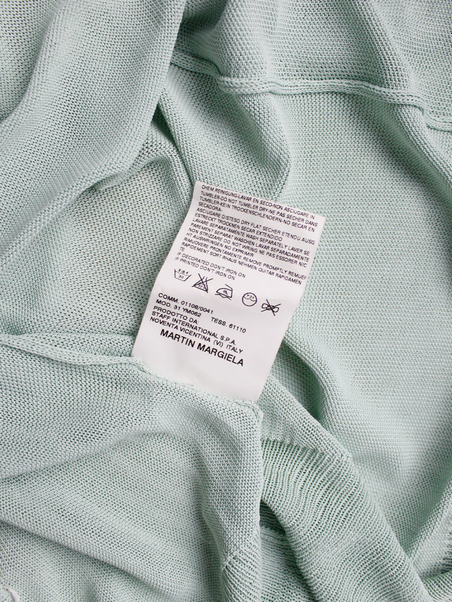 Maison Martin Margiela mint green backless top draped on the front of the body spring 2004 (5)