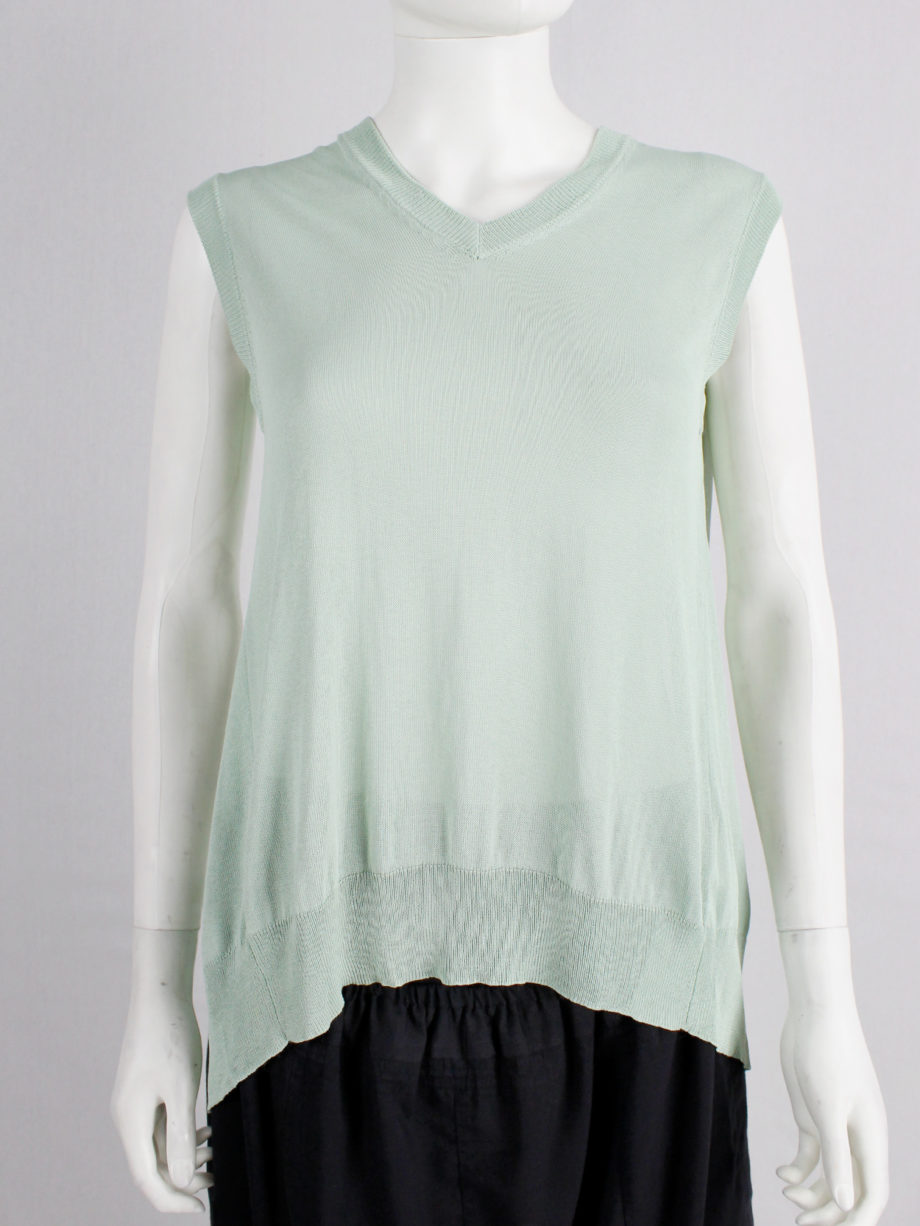 Maison Martin Margiela mint green backless top draped on the front of the body spring 2004 (7)