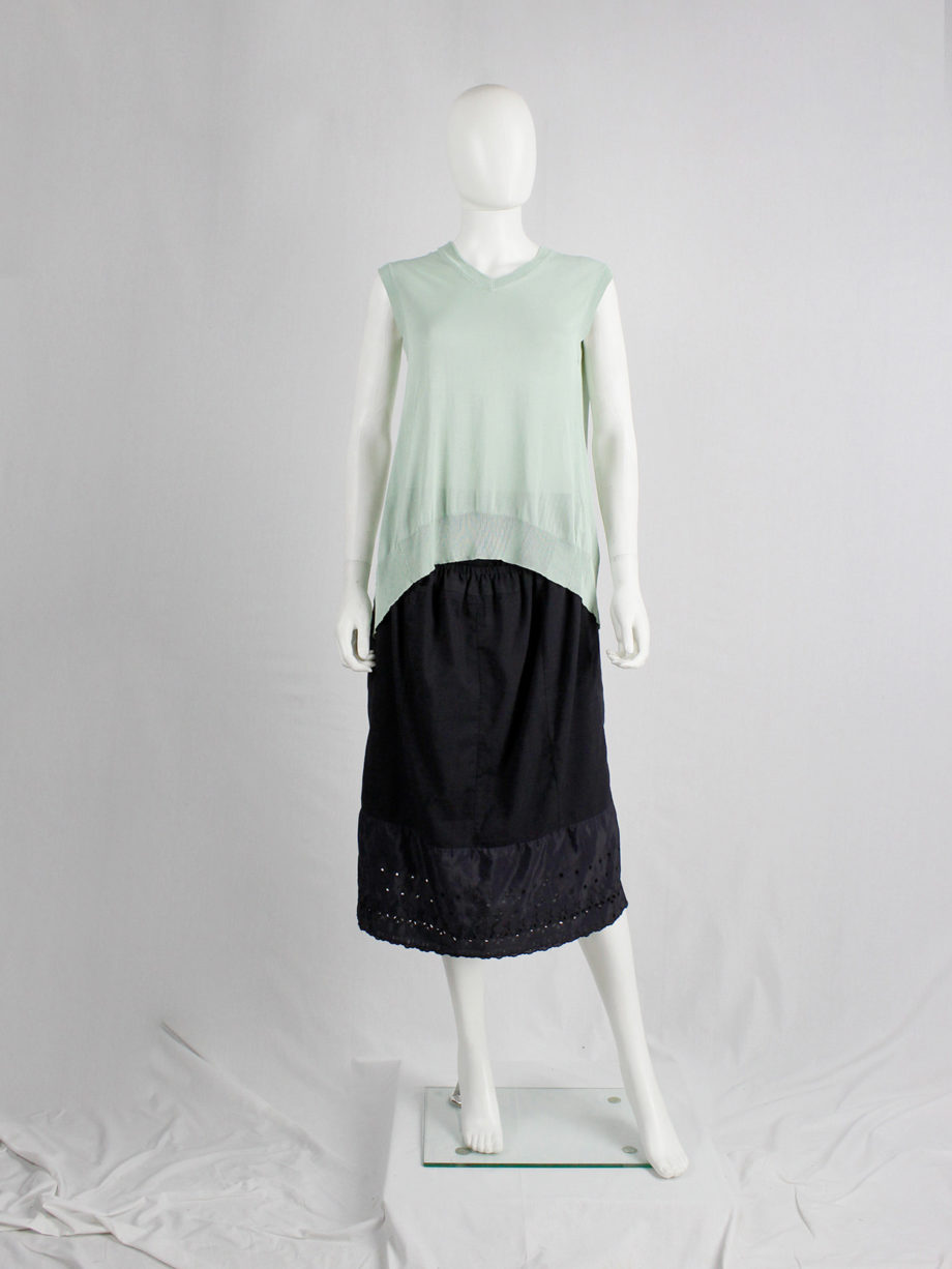 Maison Martin Margiela mint green backless top draped on the front of the body spring 2004 (8)