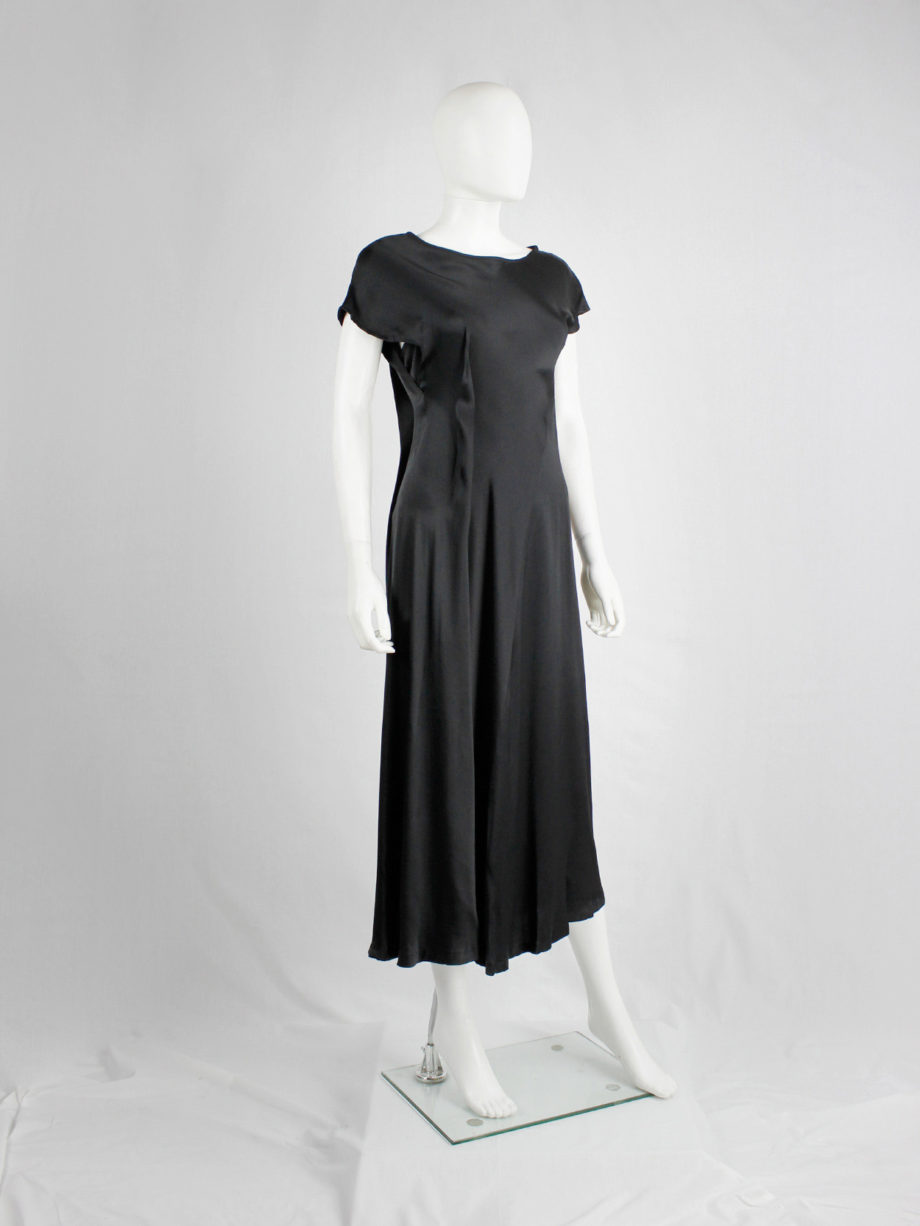 Yohji Yamamoto Noir black asymmetric maxi dress with large outside darts (10)