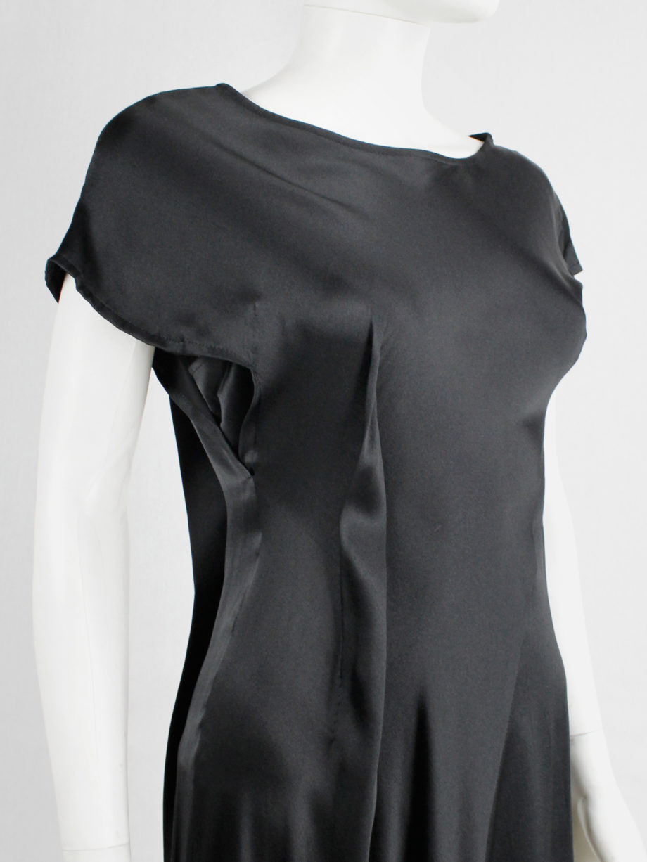 Yohji Yamamoto Noir black asymmetric maxi dress with large outside darts (11)