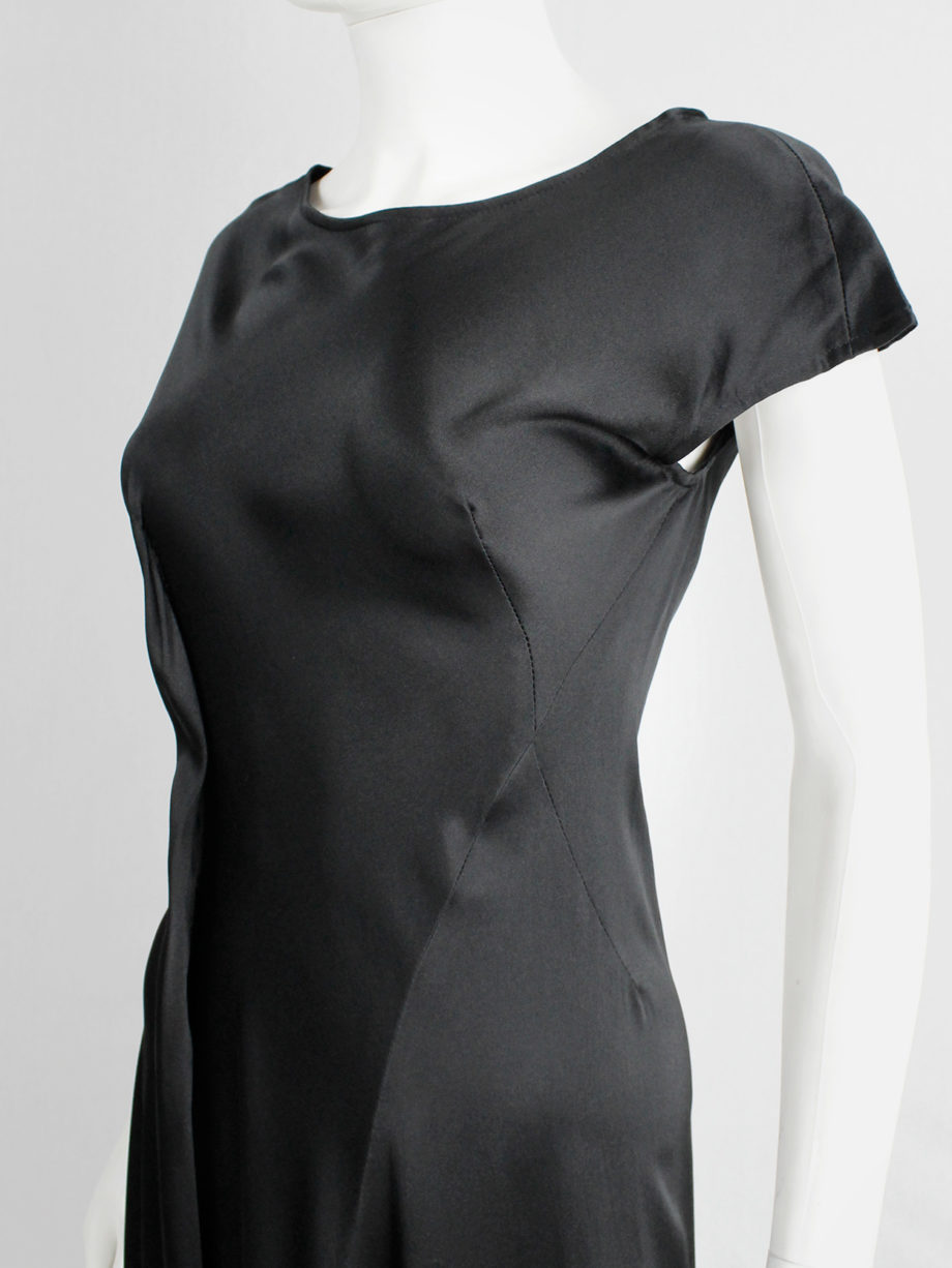 Yohji Yamamoto Noir black asymmetric maxi dress with large outside darts (13)