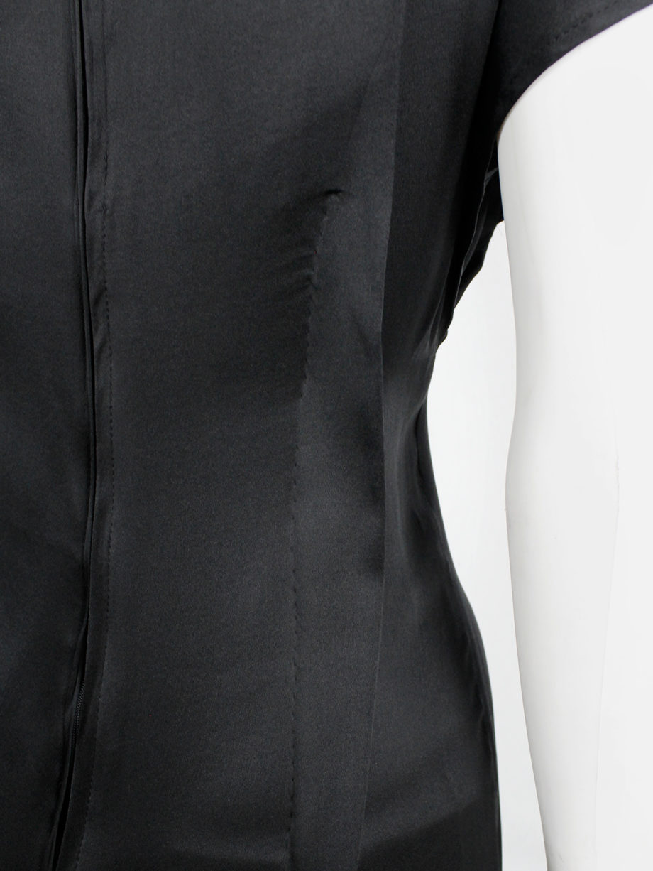 Yohji Yamamoto Noir black asymmetric maxi dress with large outside darts (16)