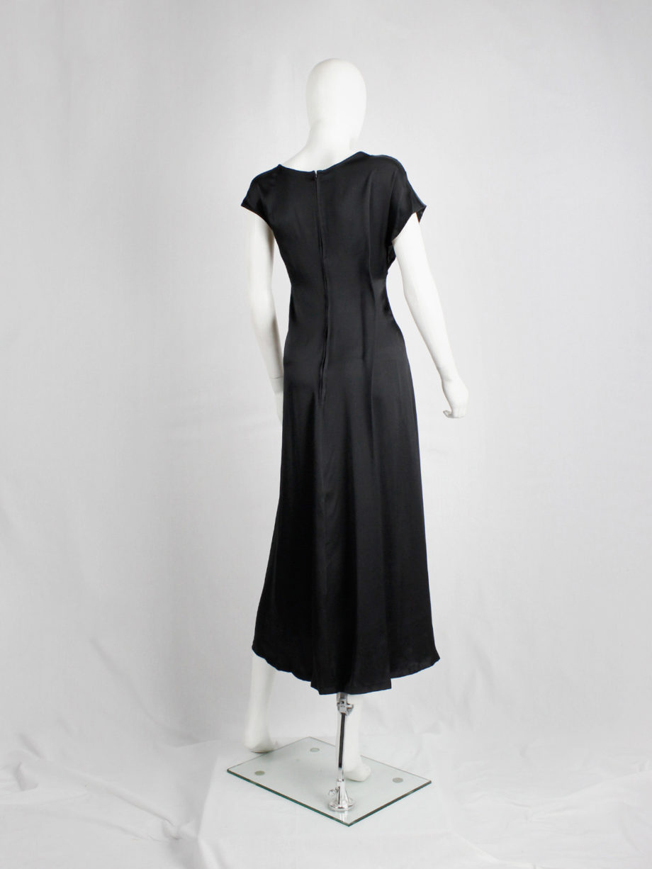 Yohji Yamamoto Noir black asymmetric maxi dress with large outside darts (18)