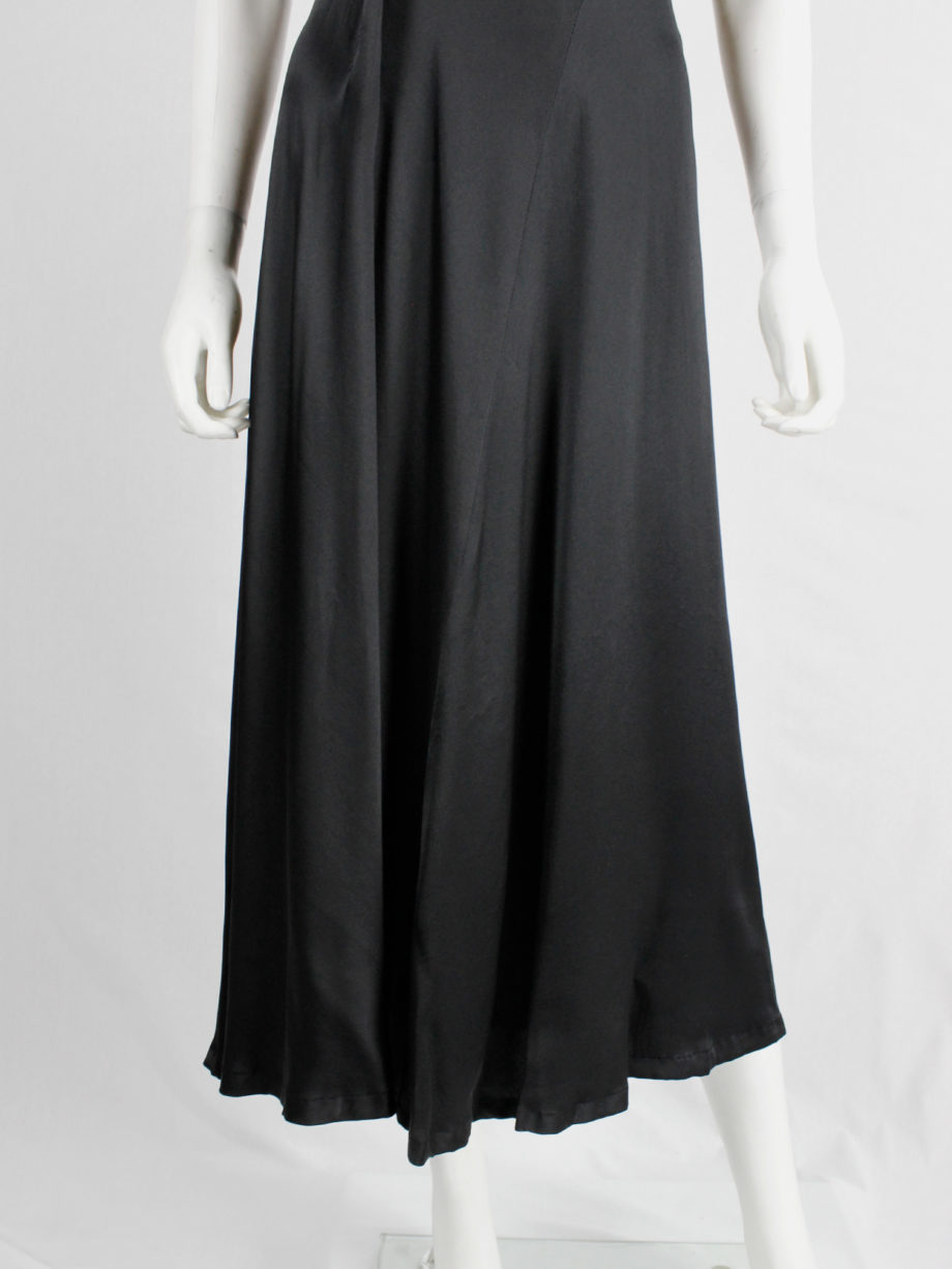 Yohji Yamamoto Noir black asymmetric maxi dress with large outside darts (8)