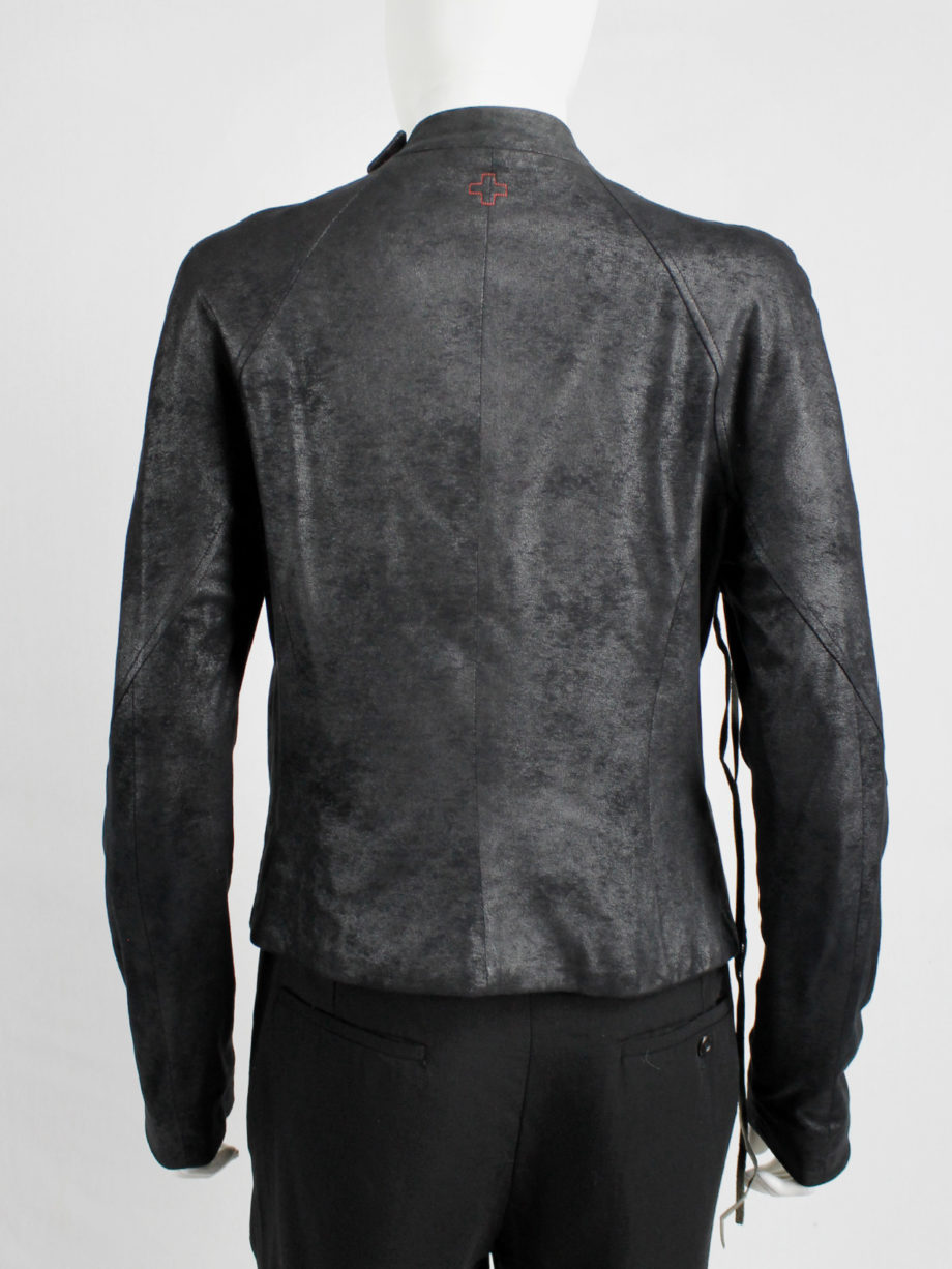 af Vandevorst black fencing jacket with front cowl drape fall 2010 (12)