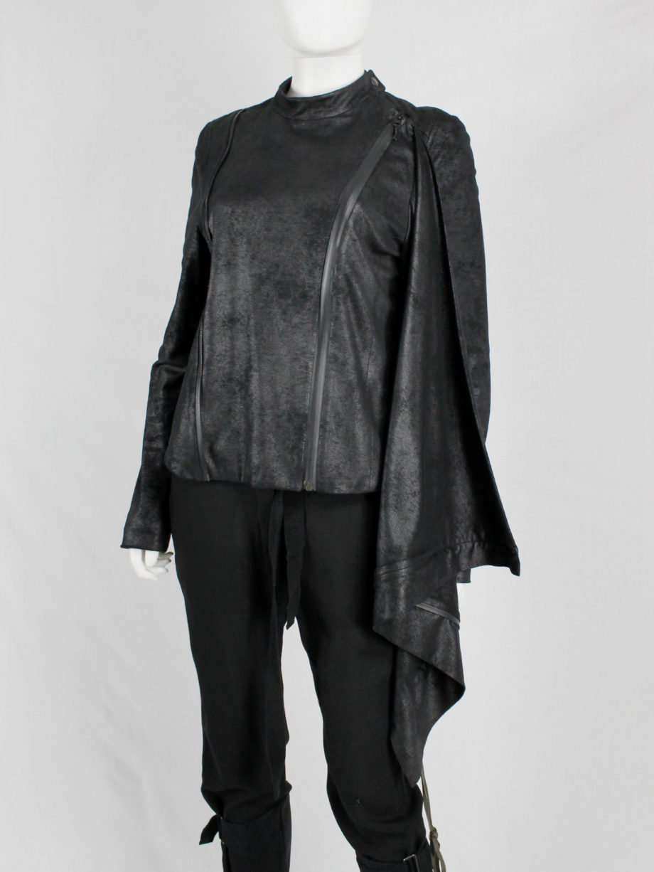 af Vandevorst black fencing jacket with front cowl drape fall 2010 (3)