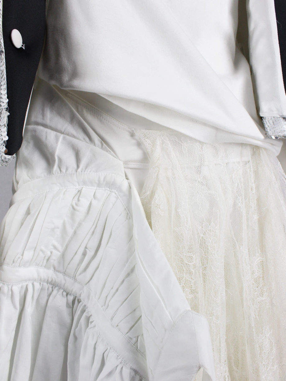 af Vandevorst white deconstructed skirt with boning and lace made of a wedding dress spring 2017 (12)