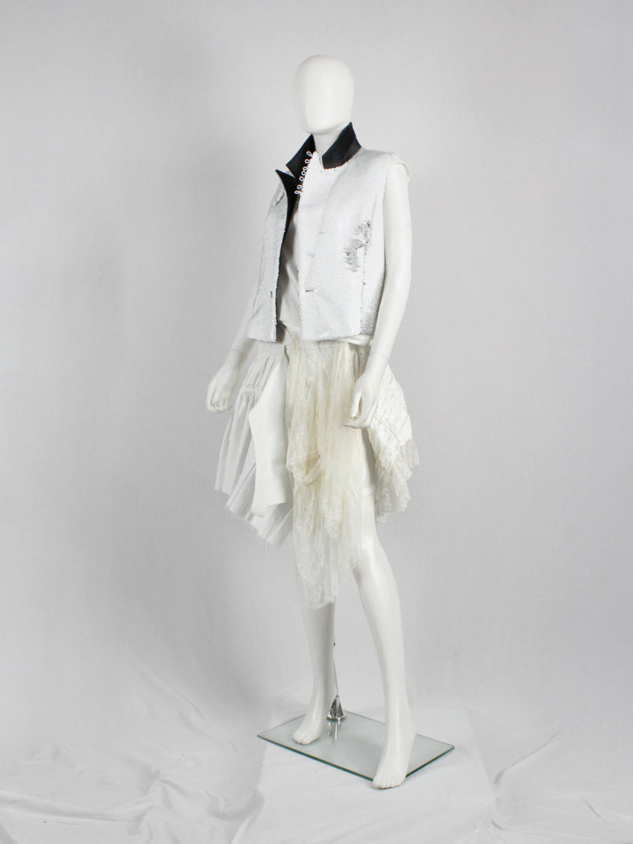 af Vandevorst white deconstructed skirt with boning and lace made of a wedding dress spring 2017 (15)