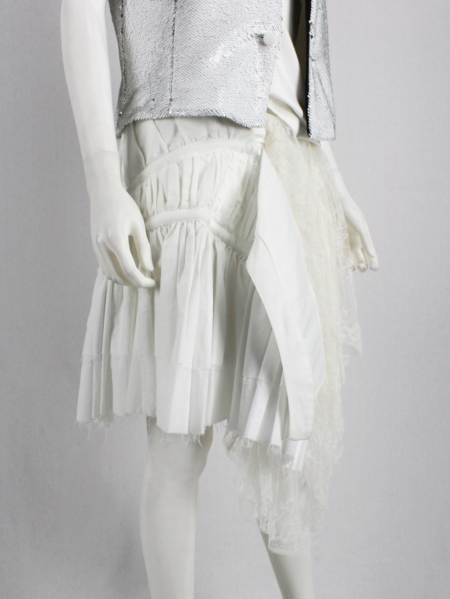 af Vandevorst white deconstructed skirt with boning and lace made of a wedding dress spring 2017 (18)