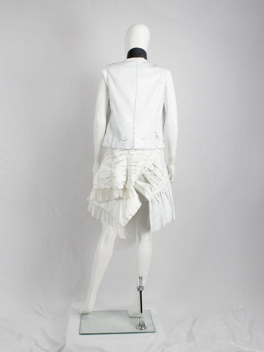 af Vandevorst white deconstructed skirt with boning and lace made of a wedding dress spring 2017 (4)