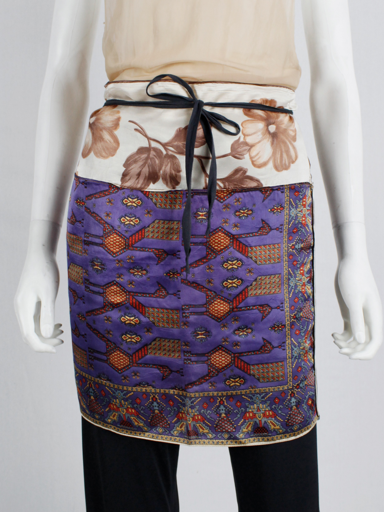 archive Maison Martin Margiela wrap skirt made of multiple scarfs sewn together spring 1992 (1)