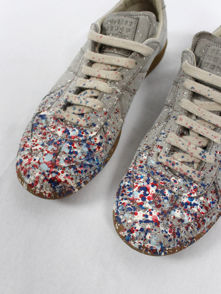 vaniitas Maison Martin Margiela replica beige sneakers with paint splatters (14)